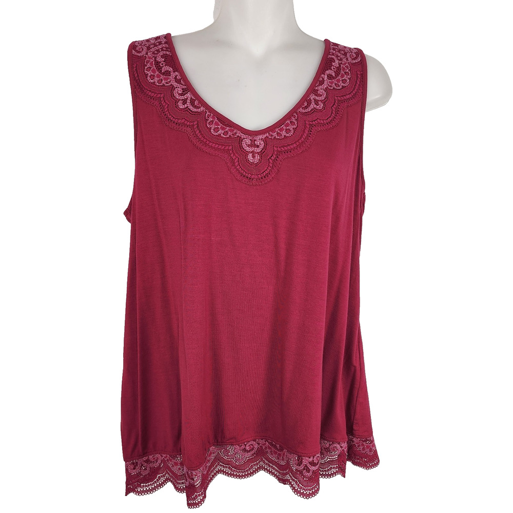 Soma Pajama Top Women Medium Cool Nights Cami Tank Sleepwear Lace Trim Shelf Bra